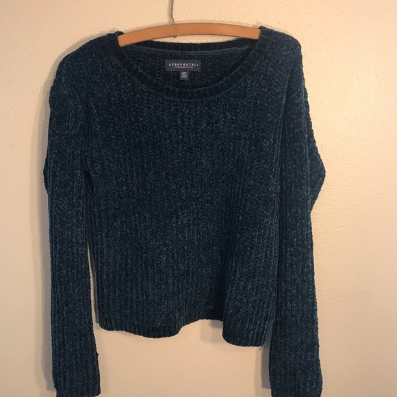 Aeropostale Green Fuzzy Sweater Size Medium - Picture 2 of 5